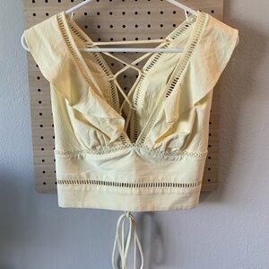 Free People XS Yellow Crop Top